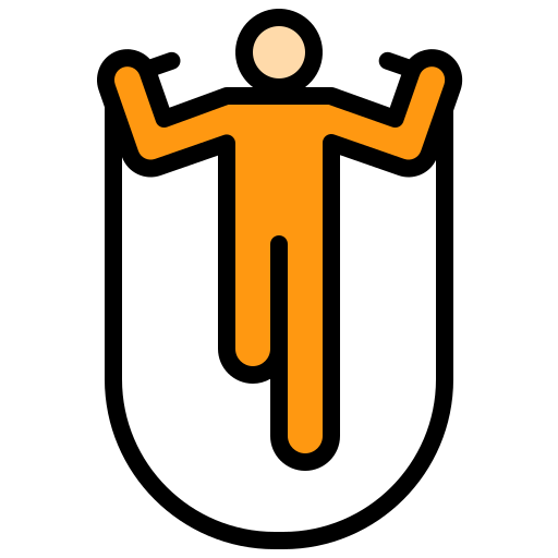 man jumping rope with high arms