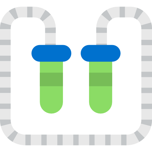 a thick jump rope with green handles