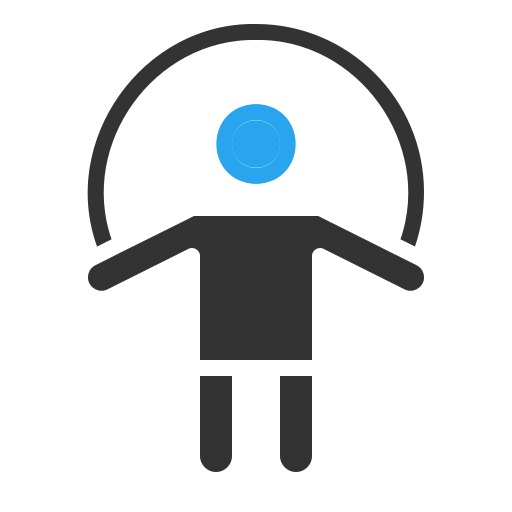 jump rope person with blue head