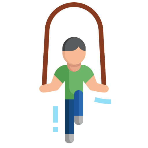 man sweatingly jumps rope