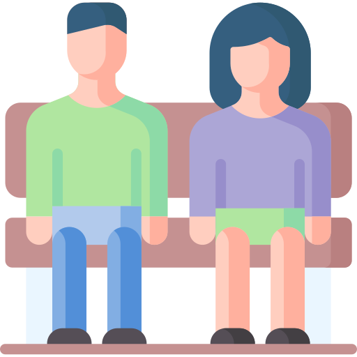 two persons sitting down
